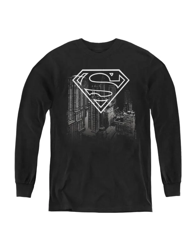 Superman Skyline Long Sleeve Tee