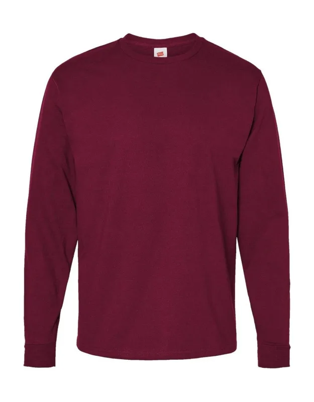Essential-t Long Sleeve T-shirt With Ribbed Cuffs And Double-needle Bottom Hem