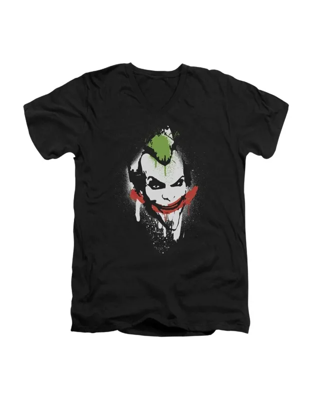 Batman Arkham City Spraypaint Smile V Neck Tee