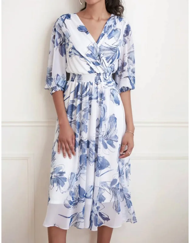Wrap Front Floral Dress