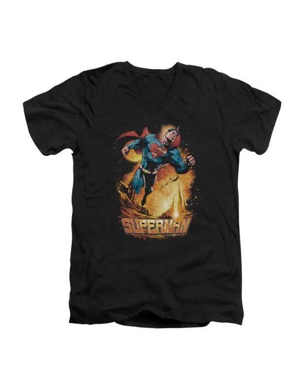Superman Space Case V Neck T-shirt