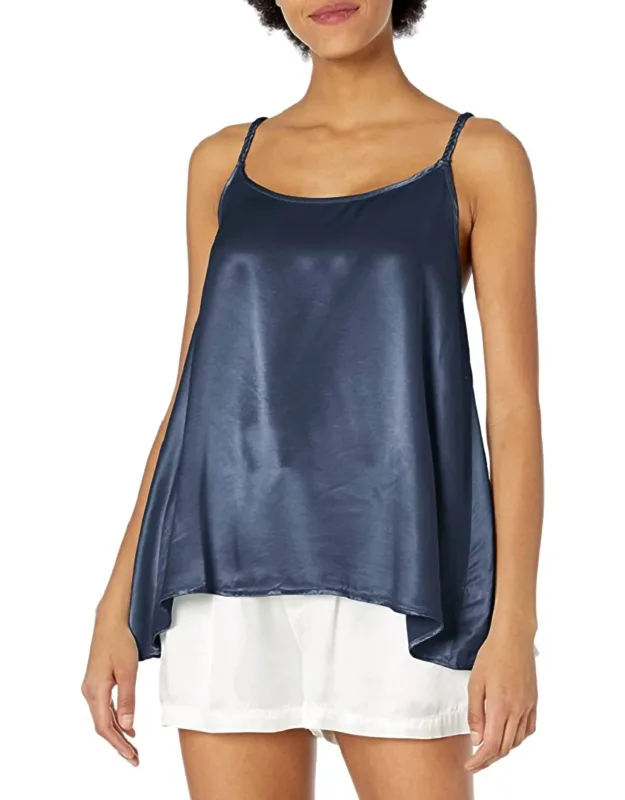 Daisy Satin Tank With Braided Straps & Elastic Back - Layering, Cute