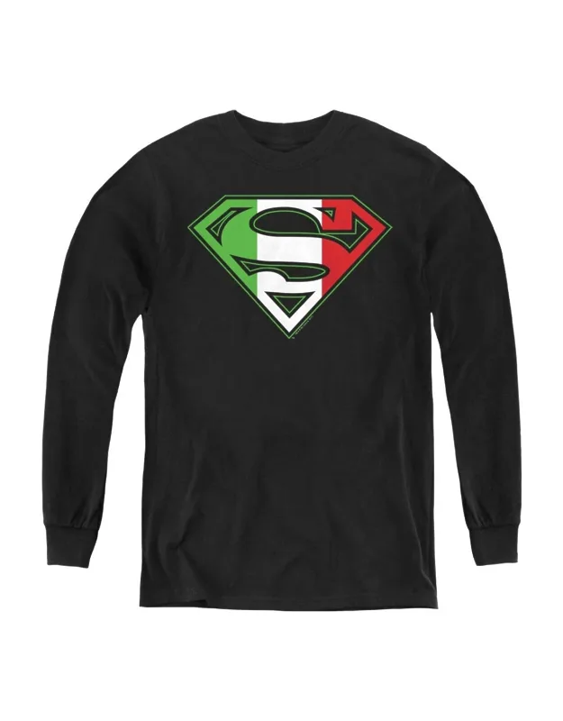 Superman Italian Shield Long Sleeve Tee