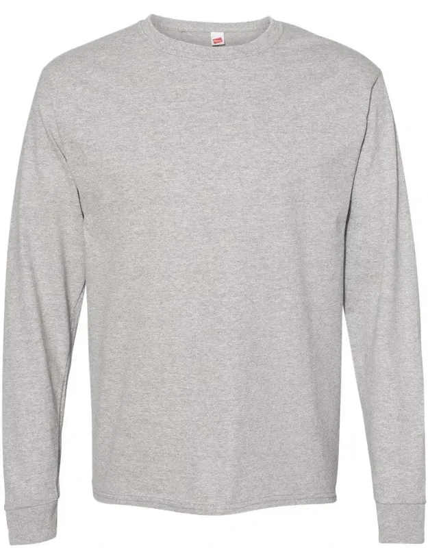Essential-t Long Sleeve T-shirt With Ribbed Cuffs And Double-needle Bottom Hem
