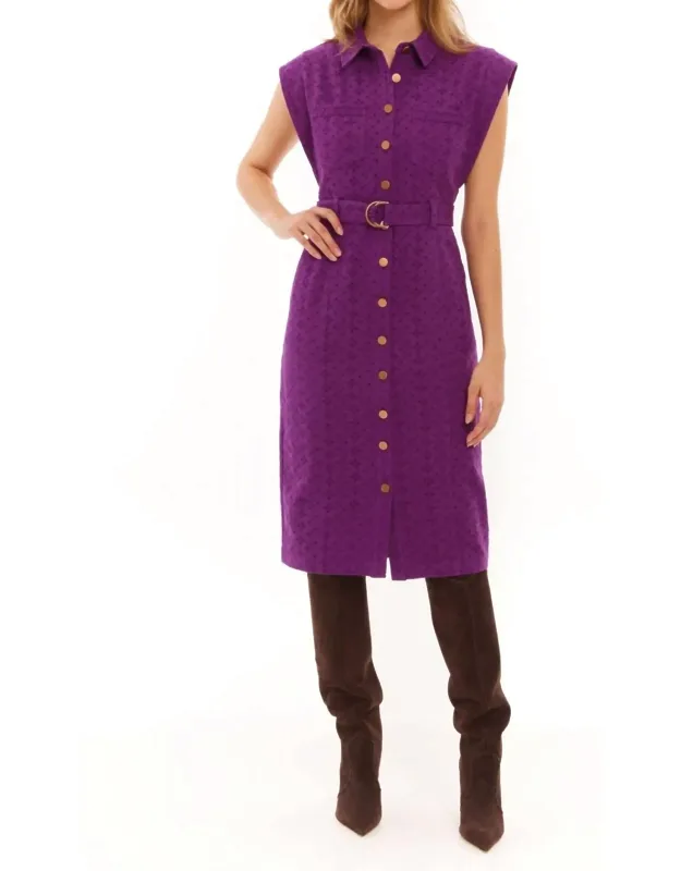 Avril Eyelet Twill Dress