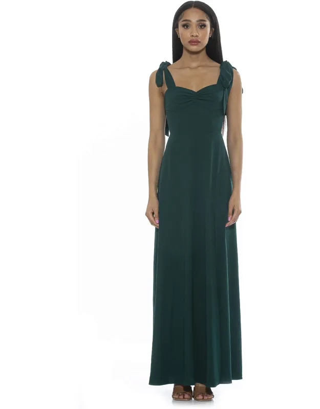 Arya Maxi Dress With Sweetheart Neckline And High Leg Slit