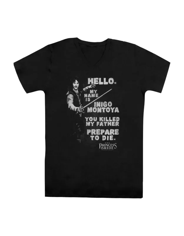 Princess Bride Hello Again Short Sleeve V Neck Premium Cotton Tee