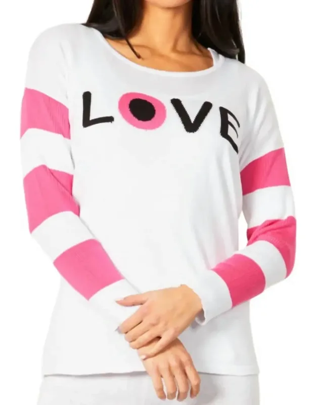 Love Eye Crew Top - Long Sleeve, Stripe Detail