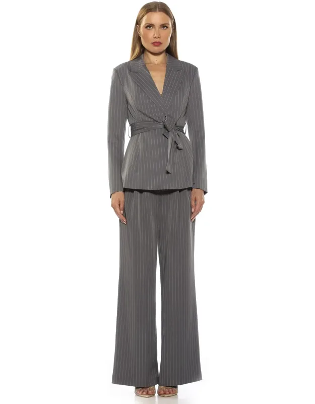 Olya Belted Blazer With 75% Polyester And 20% Rayon