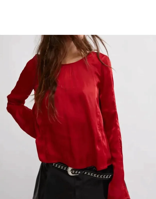 Arabella Blouse - Soft Satin Fabrication, Relaxed Fit