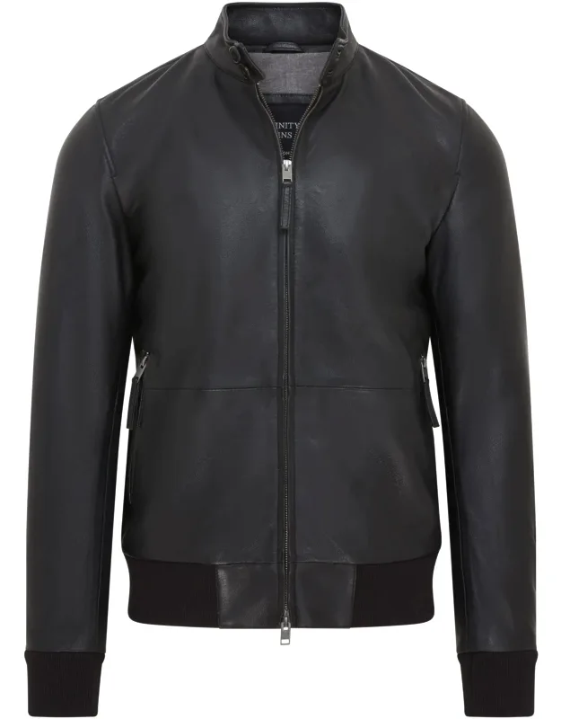 Retro Leather Bomber Jacket
