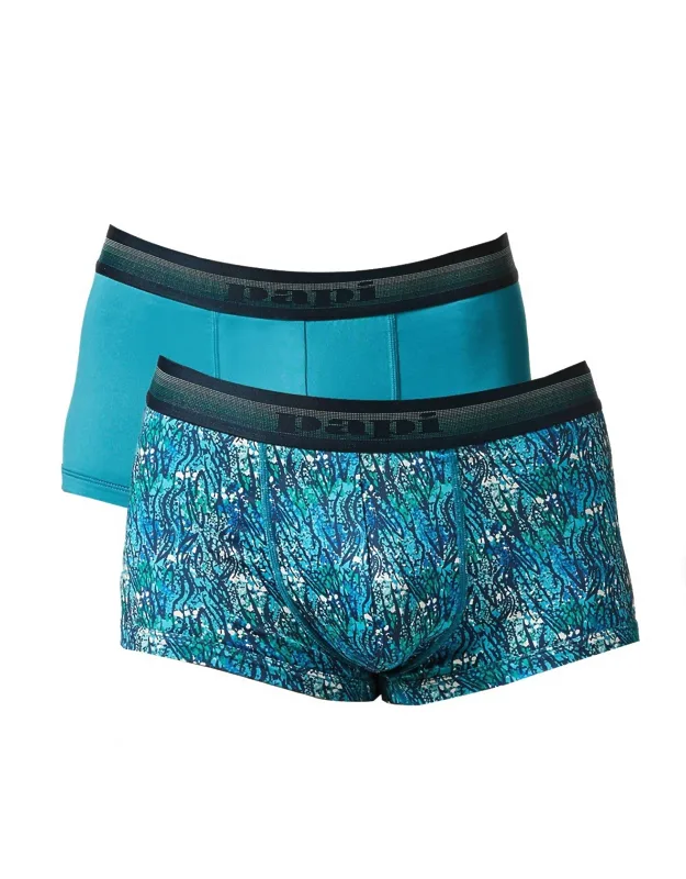 "2-pack Trunk Underwear In Crystal Teal/blue Moon - 90% Polyester, Incredibly Comfortable"
