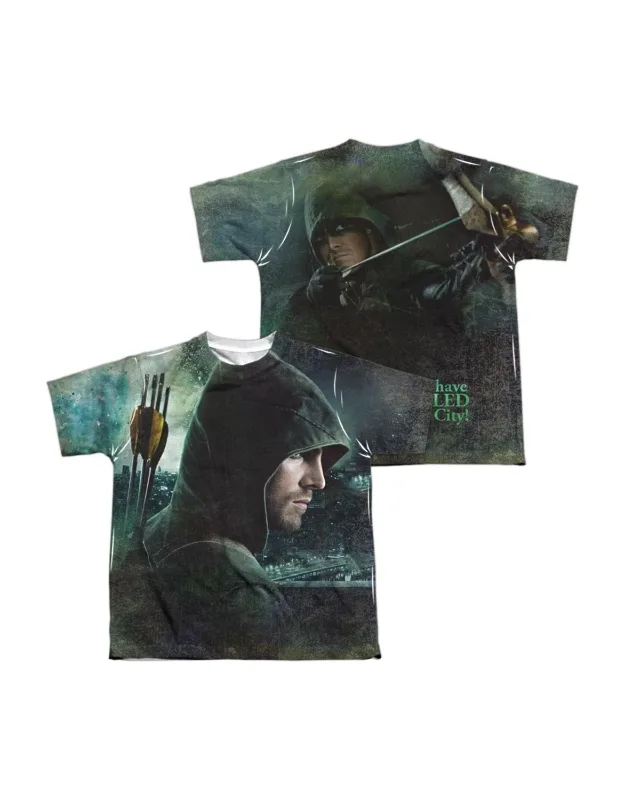 Arrow Hero (front/back Print) Short Sleeve Poly Crew Tee / T-shirt - Stylish, Easy