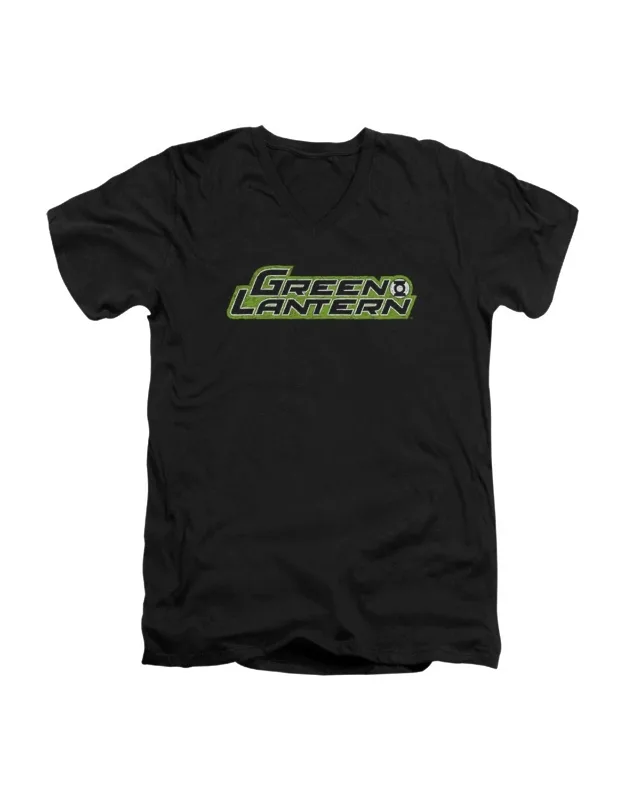 Scribble Title Short Sleeve V Neck T-shirt