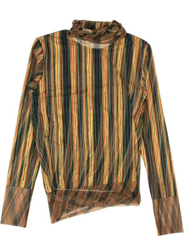 Exclusive Printed Mesh Turtleneck