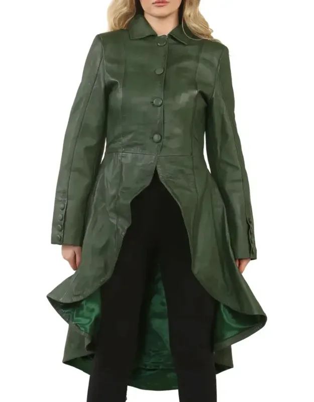 Gothic Full Length Victorian Leather Coat