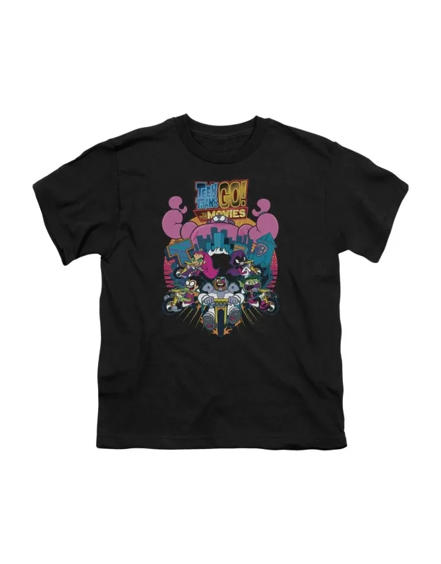 Teen Titans Go To The Movies Burst Through Short Sleeve Tee - Stylish And Guaranteed Authentic