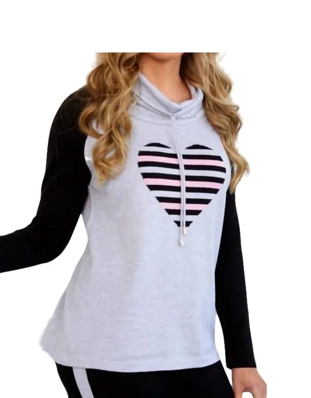 Drawstring Heart Sweatshirt