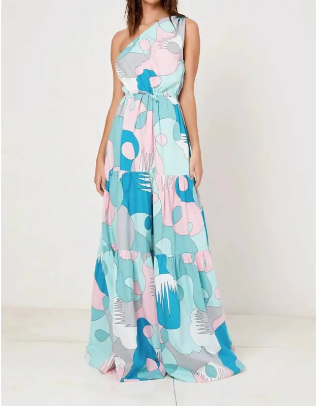 One Shoulder Tiered Maxi Dress