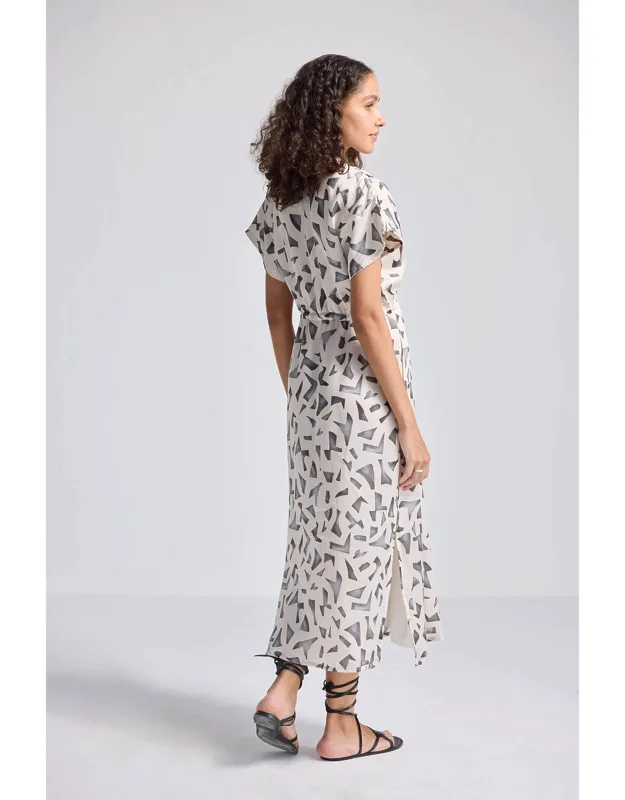 Gathered Maxi Dress With Side Slits