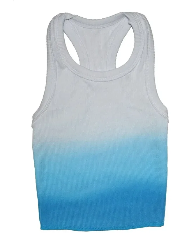 Flowers By Zoe Rib 2x2 Tank - Ombre Design, Racerback Top