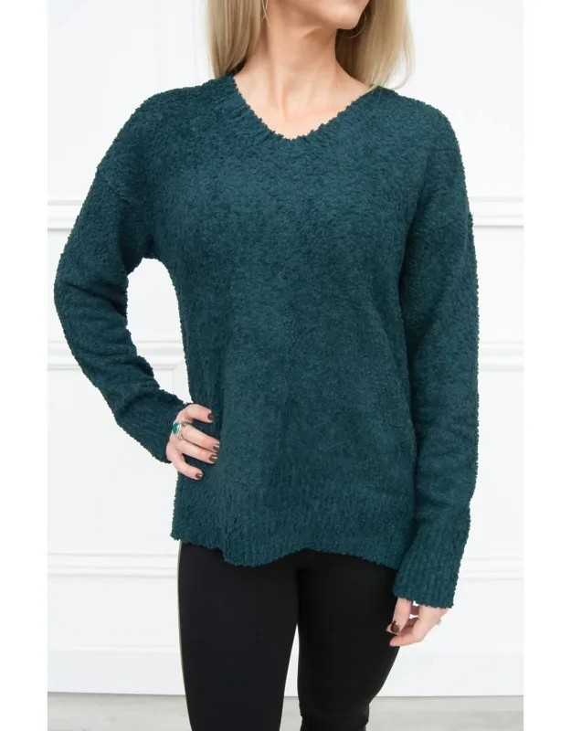 V-neck Teddy Sweater