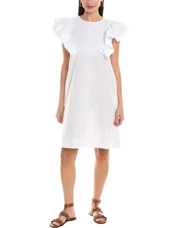 Ruffle Sleeve Shift Dress