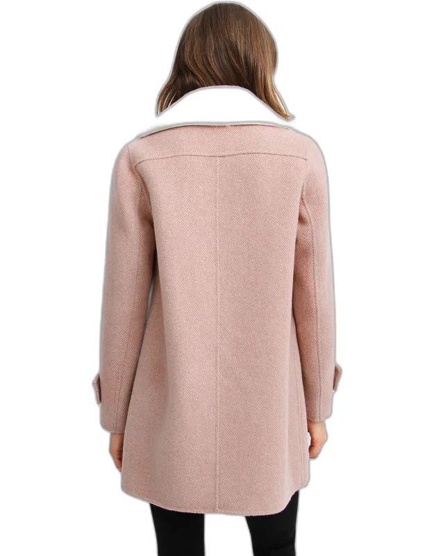 Sherpa Collar Wool Blend Coat