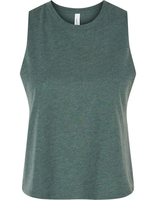 Racerback Crop Tank - Relaxed Fit, Raw Edge Armholes