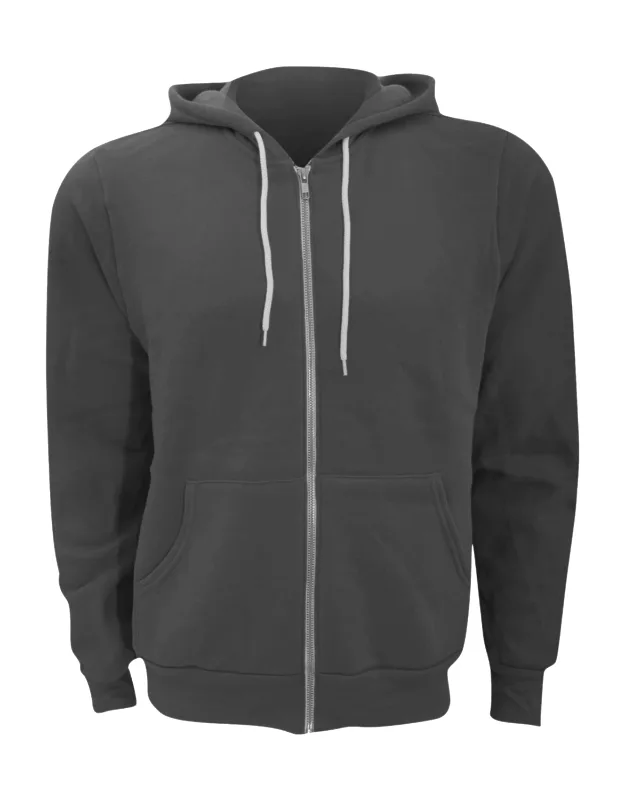 Canvas Zip-up Polycotton Fleece Hoodie With Cord And Taping