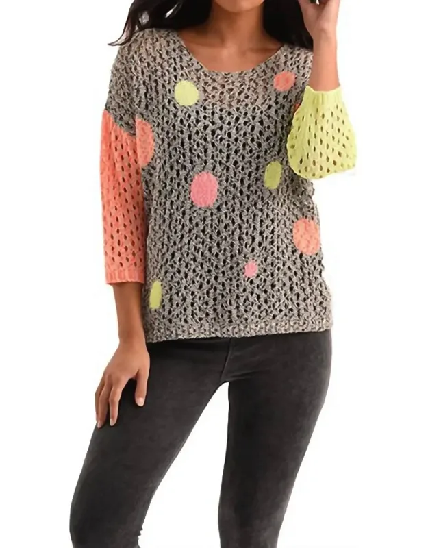 Bubbles Crochet Top - Tunic-style Blouse & Comfortable Fit