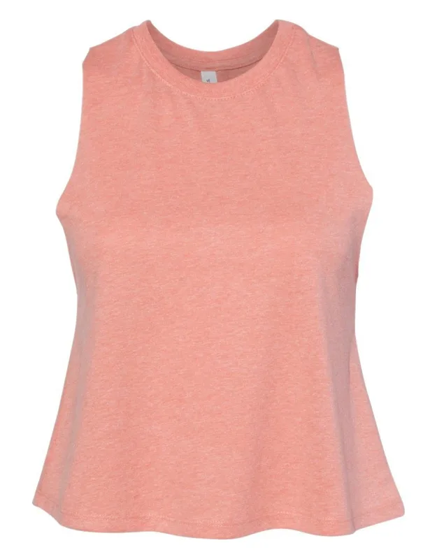 Racerback Crop Tank, Relaxed Fit, Raw Edge Armholes
