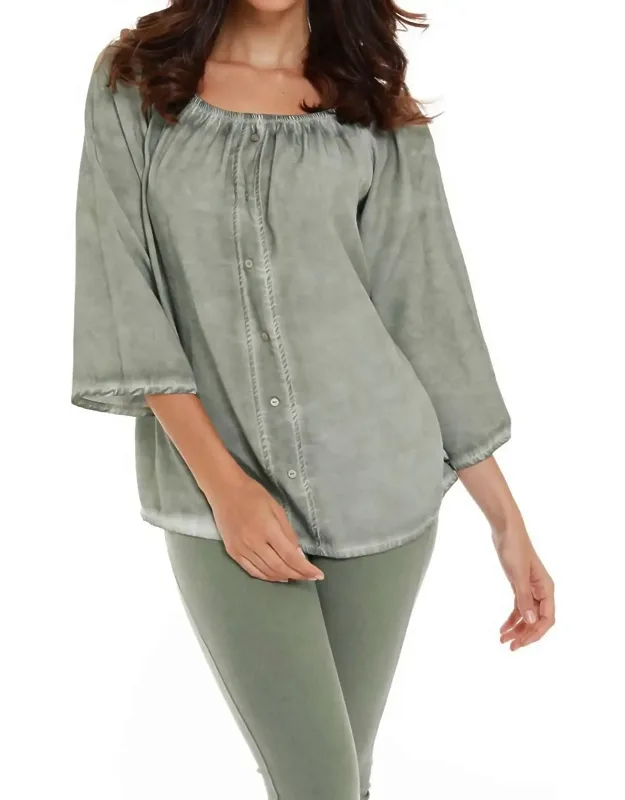 Button Off The Shoulder Top