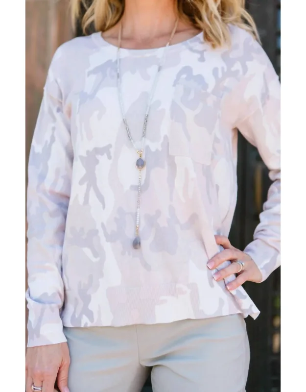 Charming Camo Long-sleeve Sweater