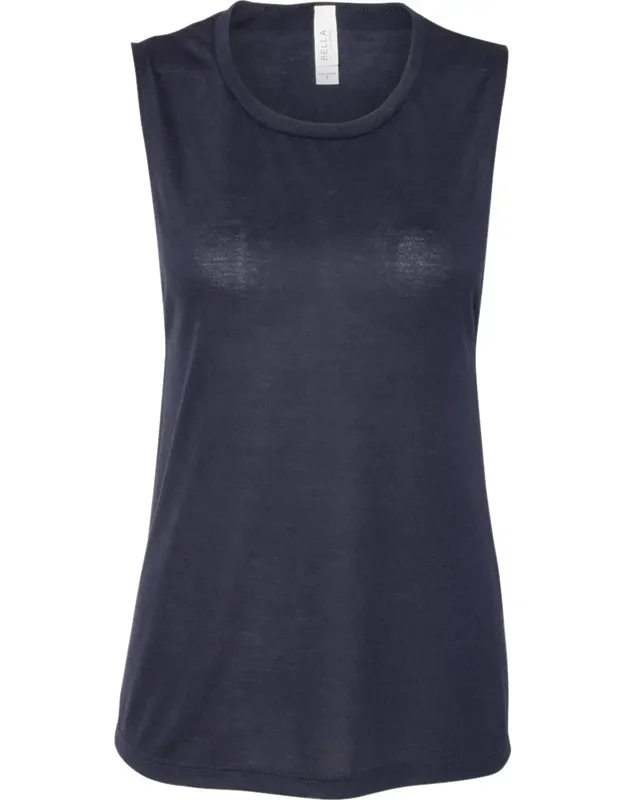 Flowy Scoop Muscle Tank With Relaxed Fit, Curved Bottom Hem