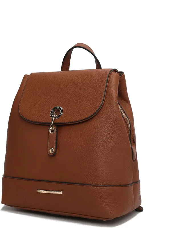 Laura Vegan Leather Fashion Travel Backpack Purse With Three-compartment Interior And Adjustable Straps