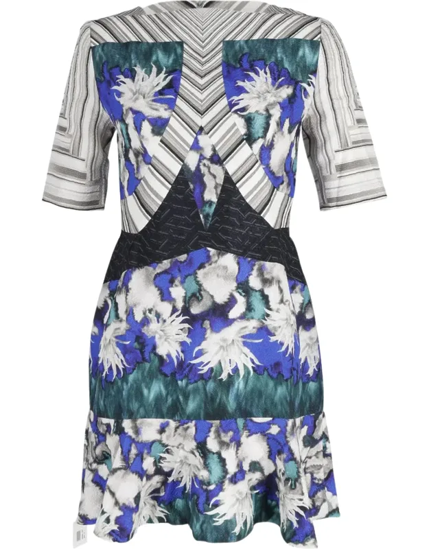 Printed Fluted Mini Dress