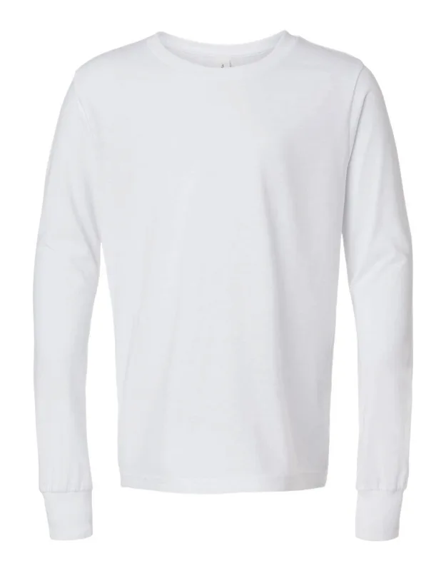 Youth Triblend Long Sleeve Tee - Pre-shrunk, Ribbed Cuffs