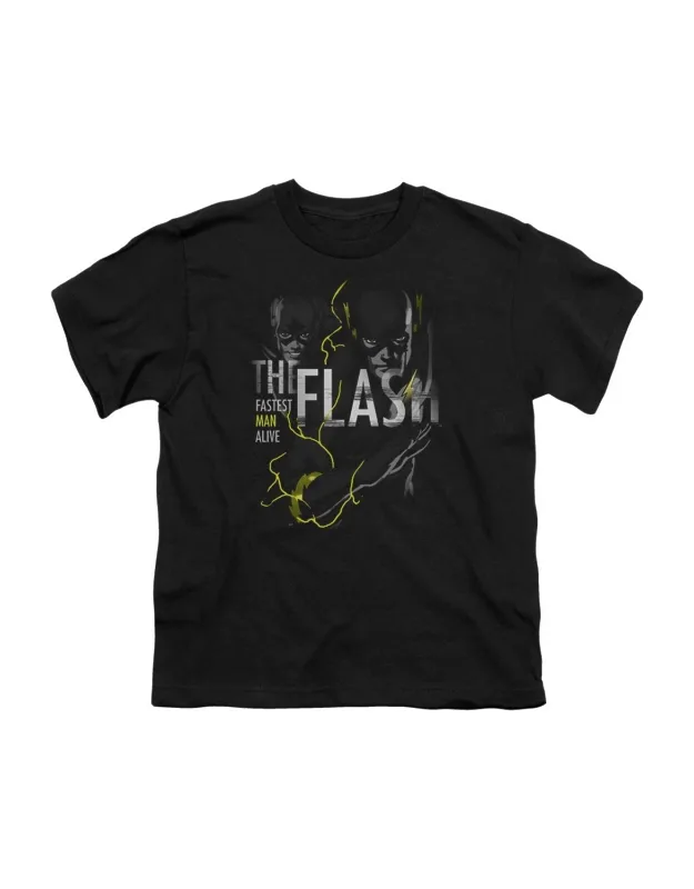 Dc Comics Flash Bold Flash Short Sleeve Youth Tee - Stylish For Everyday Wear, 100% Cotton