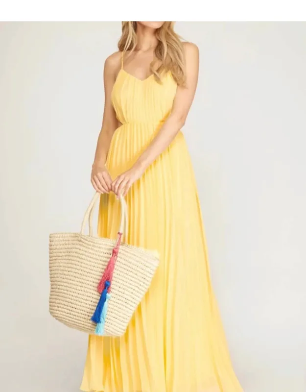 Pleated Cut Out Maxi Dress