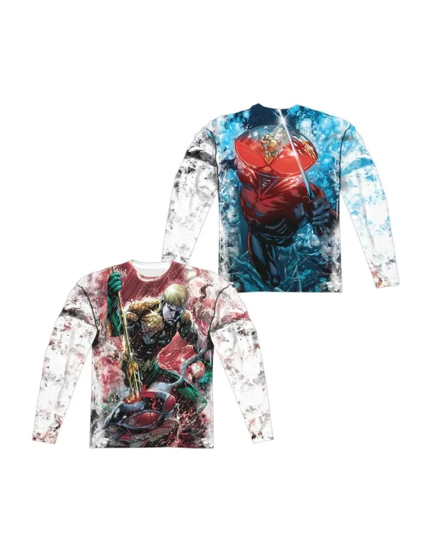 Justice League Of America Aquaman Vs Manta Long Sleeve Tee
