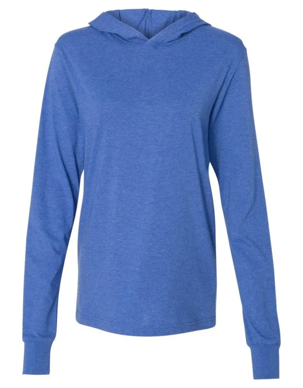Jersey Hooded Long Sleeve Tee, 100% Airlume Combed And Ringspun Cotton, Retail Fit
