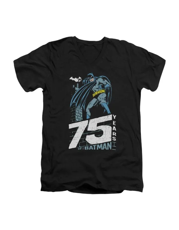 Batman Rooftop Short Sleeve V Neck Premium Cotton T-shirt