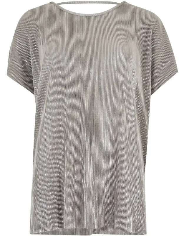 Plisse Deep V Back Top