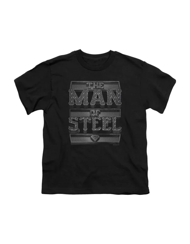 Superman Steel Text Short Sleeve Tee - Stylish For Everyday Wear