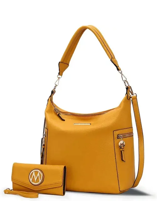Ophelia Vegan Leather Hobo Bag With Wallet - 2 Pieces