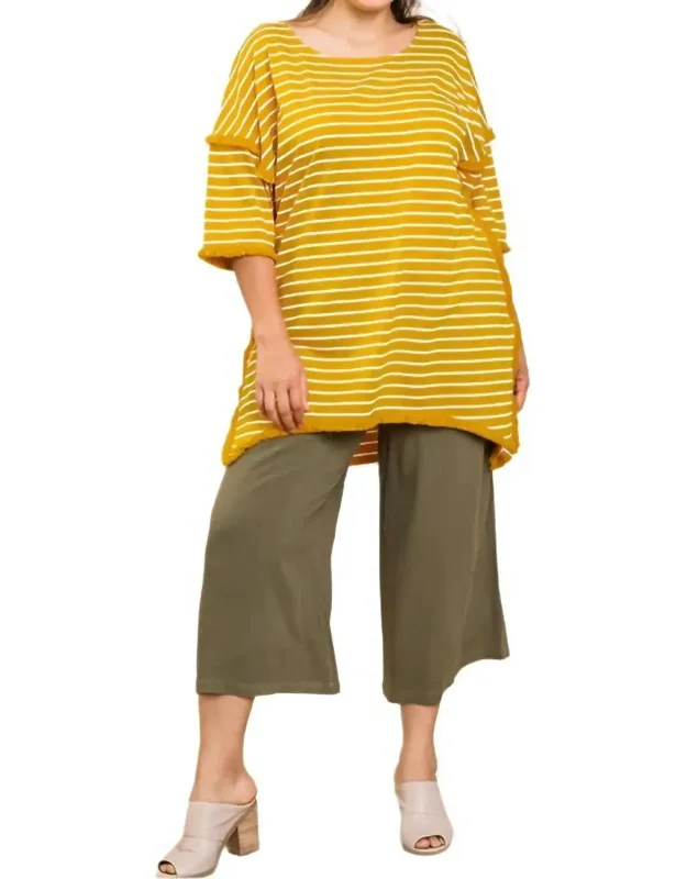 Striped Fringed Top