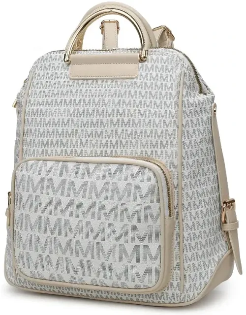 Jules M Logo Vegan Leather Backpack - Stylish Functional Accessory