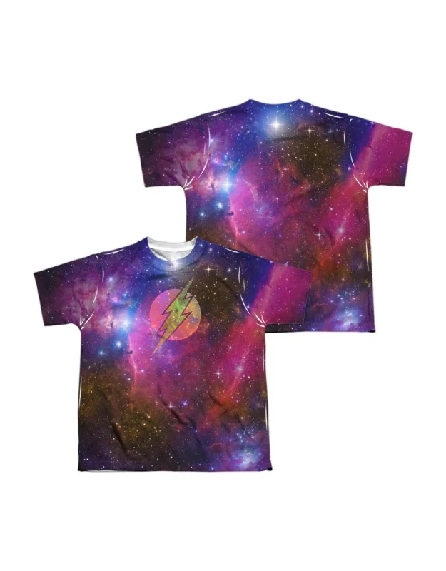 Justice League Of America Flash Galaxy Short Sleeve Poly Crew Tee
