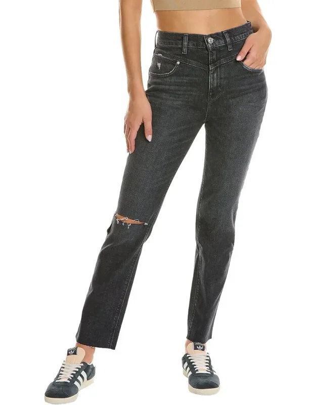 Holly Washed Black High-rise Straight Jeans